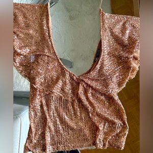 Zara, Rose Gold, sparkly sequin top